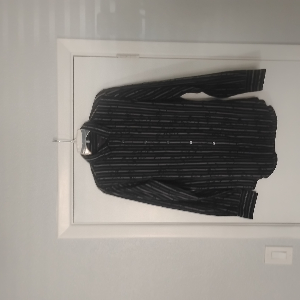 C.P. Company Black and Gray Striped Dress Shirt